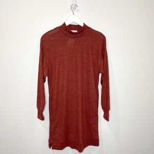 Socialite Burnt Orange Cowl Neck Long Sleeve Dress